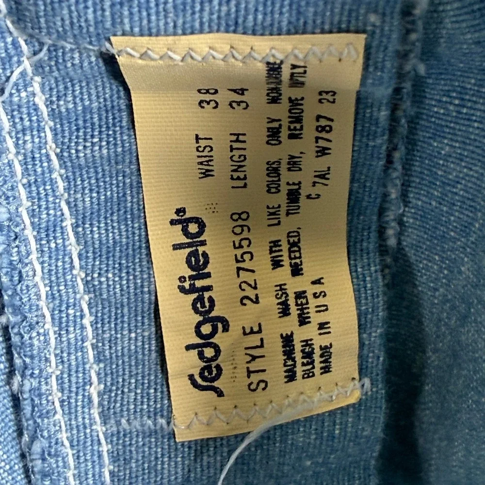 Vintage Sedgefield Blue Cotton Straight Leg Jeans‎ 38x34 NWT Made in USA READ